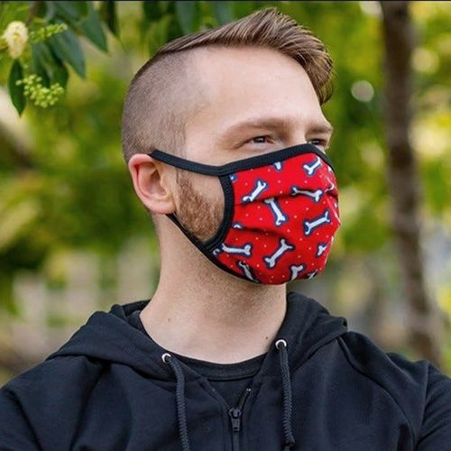 Reversible Hanky Face Mask - Bone Red MR-S-LEATHER - 1