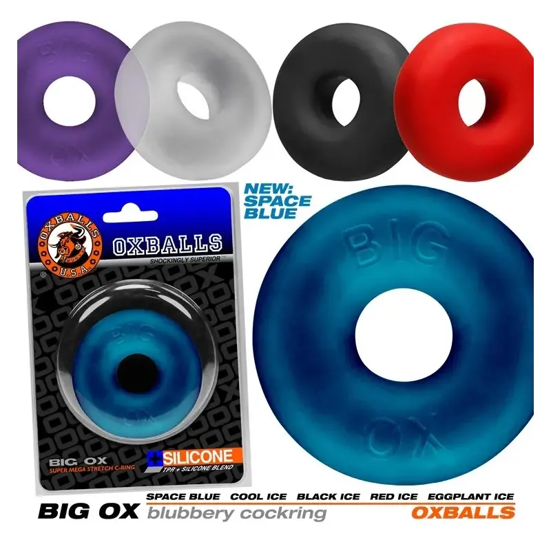Cockring donut Oxballs Big Ox, PLUS+silicone grueso | Dark-Ink