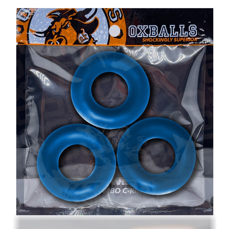 FAT WILLY Pack de 3 cockrings azules 29413