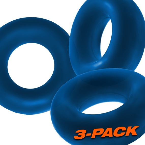 Cockring flexible OXBALLS OX FAT WILLY Pack de 3 Cockrings bleus 29417