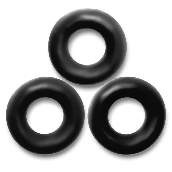OX FAT WILLY Pack de 3 cockrings negros OXBALLS - 1