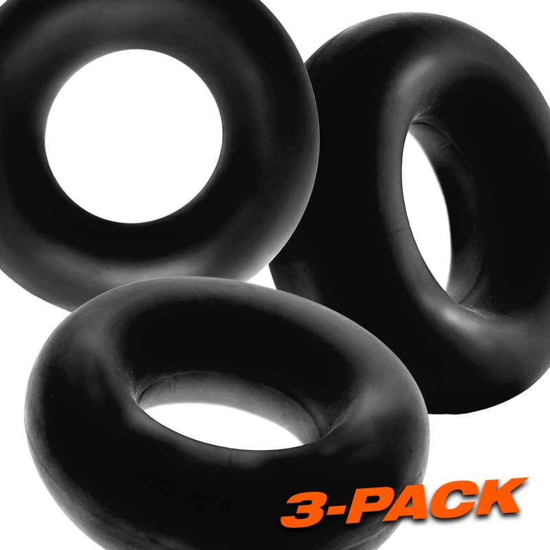 FAT WILLY Pack de 3 Cockrings noirs 29424
