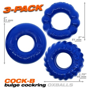 BONEMAKER 3er-Pack Cockringe Blau 29477