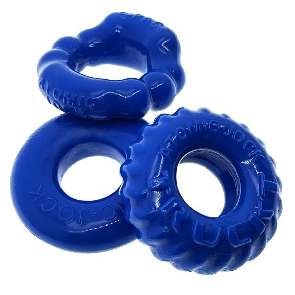 OX BONEMAKER Pack de 3 cockrings bleus 29483