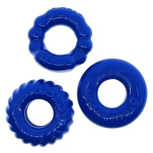 BONEMAKER Pack de 3 cockrings bleus 29485