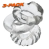 OX BONEMAKER Pack de 3 cockrings transparents 29492 1