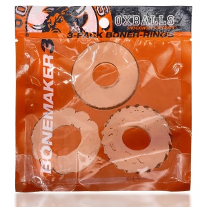 BONEMAKER Lote de 3 cockrings transparentes 29496