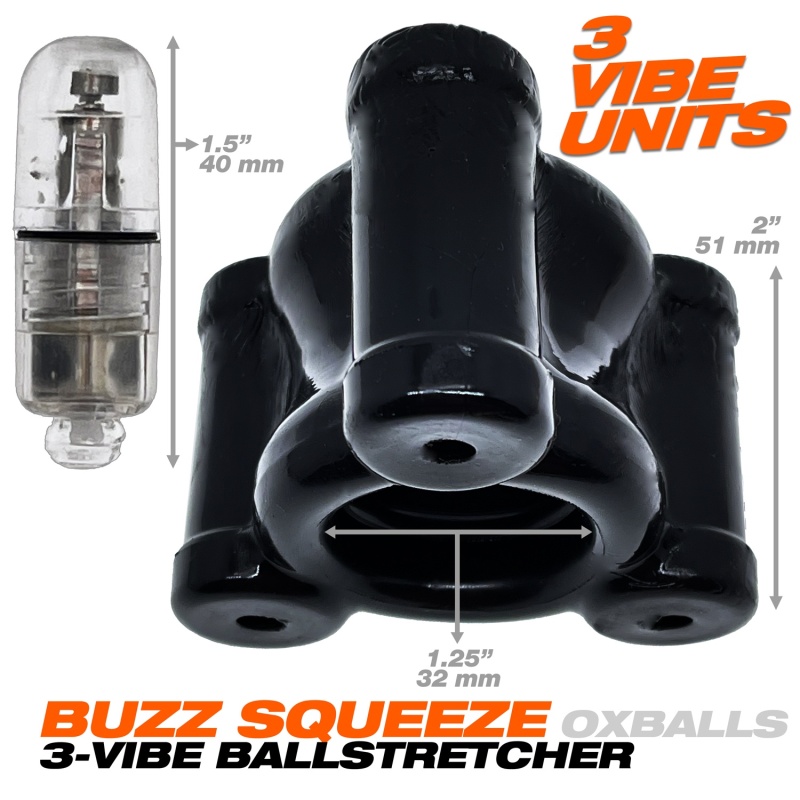 BUZZ SQUEEZE Ballstretcher vibrierend Schwarz 29523