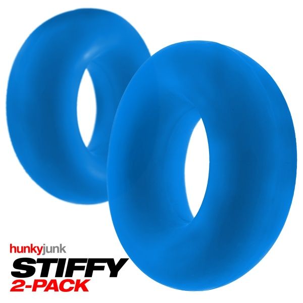 OX STIFFY Pack 2 cockrings de silicona azul 29573