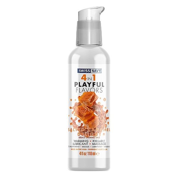 Lubricante 4 En 1 Aroma Caramelo Sal Marina 118ml SWISS NAVY - 1