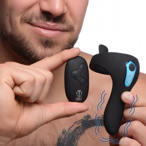 Vibrierender Cockring Xr Brands Power Taint 7X Penis- und Hodenring aus Silikon mit Fernbedienung 30934