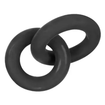Hunky Junk Duo Linked Cock Ring, two-size chain-link set | Dark-Ink