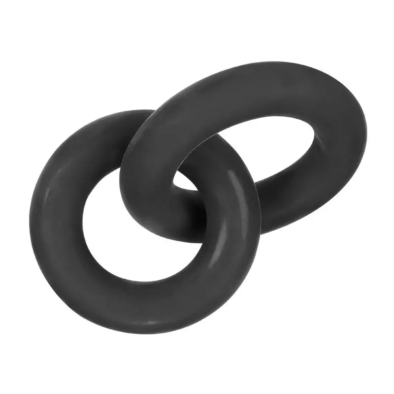 Hunky Junk Duo Linked Cock Ring, two-size chain-link set | Dark-Ink