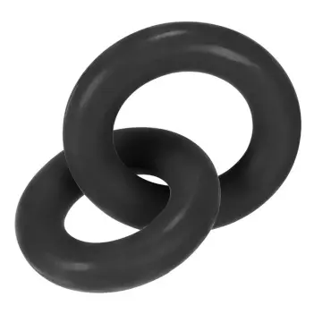Hunky Junk Duo Linked Cock Ring, two-size chain-link set | Dark-Ink