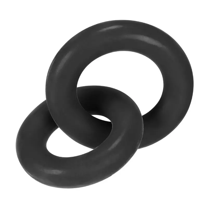 Hunky Junk Duo Linked Cock Ring, two-size chain-link set | Dark-Ink