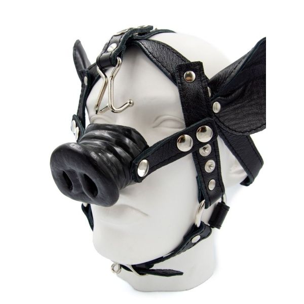 Mr B Leather Pig Head Harness Black 31279