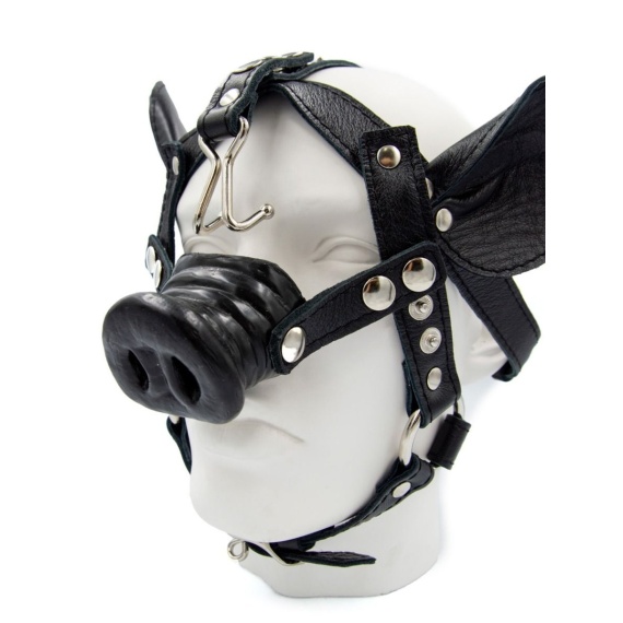 Dog Training Mister B Mr. B Leather Pig Head Harness Black 31279