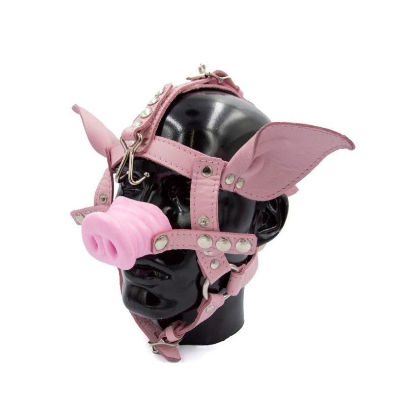 Mr B Leather Pig Head Harness Pink 31284