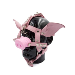 Mr B Leather Pig Head Harness Pink 31284