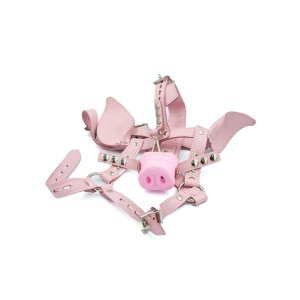 Mr B Leather Pig Head Harness Pink 31286