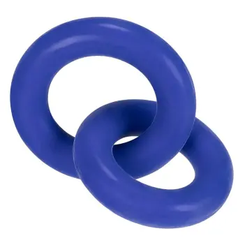Hunky Junk Duo Linked Cock Ring, two-size chain-link set | Dark-Ink