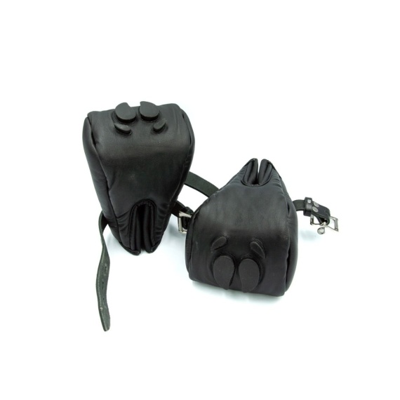 Puppy mittens Mister B Mr B Leather Pig Paws Black 31293