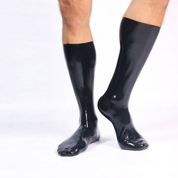 Schwarz glänzende Socken aus Gummi 31332