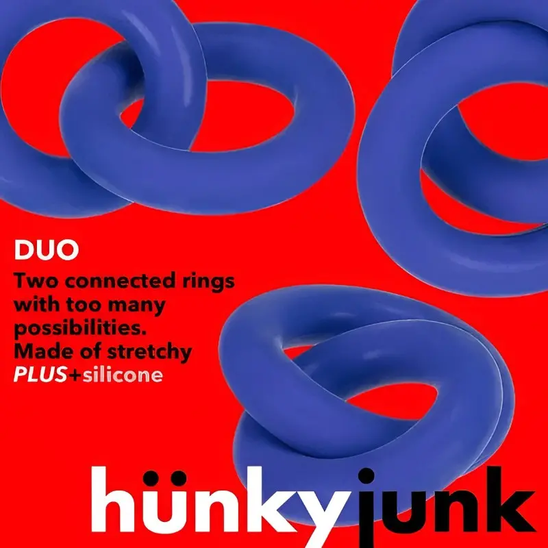Hünkyjunk DUO – Double cockring entrelacé | Dark-Ink
