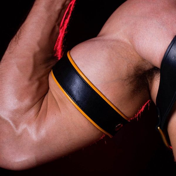 Leather Biceps Strap Yellow DARK-LINE - 1