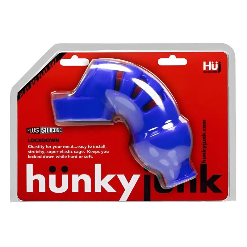 Jaula de castidad Lockdown Hunky Junk, eje curvo silicona | Dark-Ink