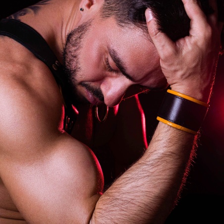 Bracelet de force cuir Jaune 31683