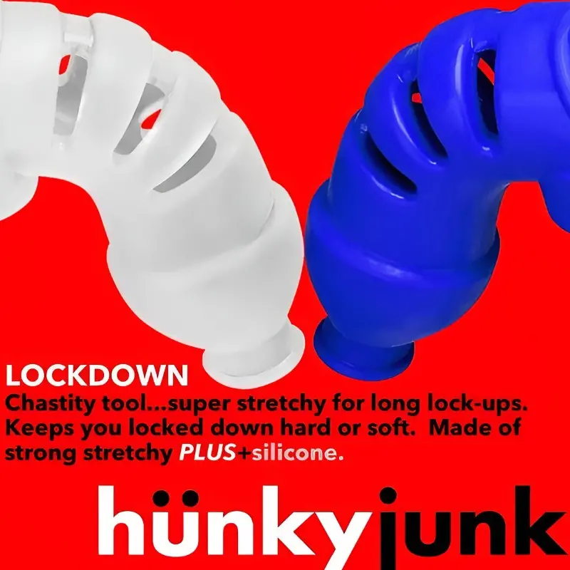 Jaula de castidad Lockdown Hunky Junk, eje curvo silicona | Dark-Ink