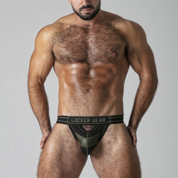 Jockstrap Front Opening Khaki LOCKER GEAR - 1