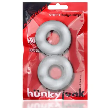 Hunky Junk Stiffy Cock Ring, 2-pack no-roll PLUS+Silicone | Dark-Ink