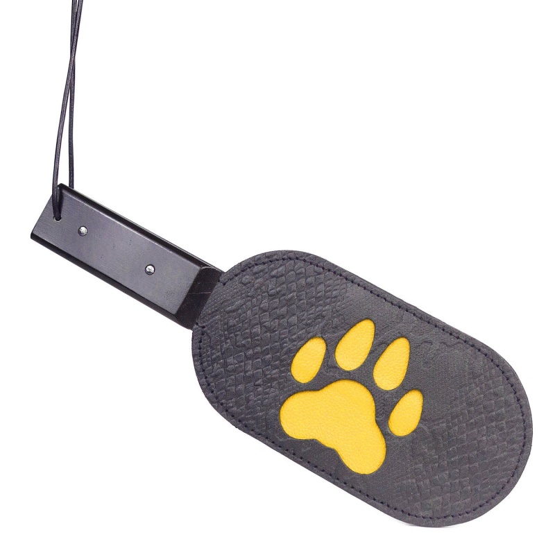 Puppy paw leather paddle jaune 33379