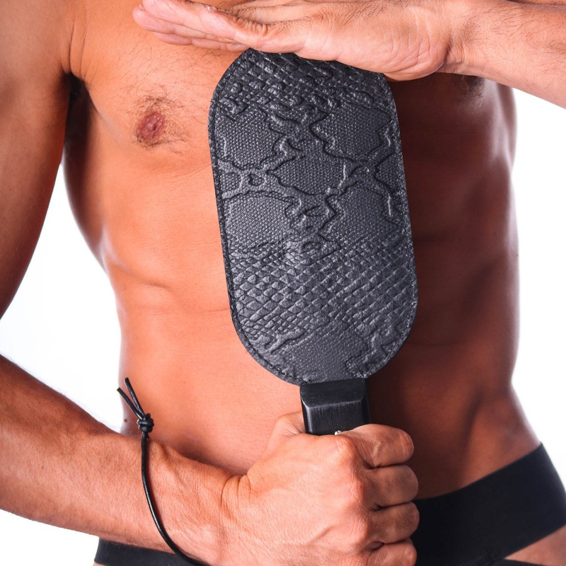 Puppy paw leather paddle jaune 33381
