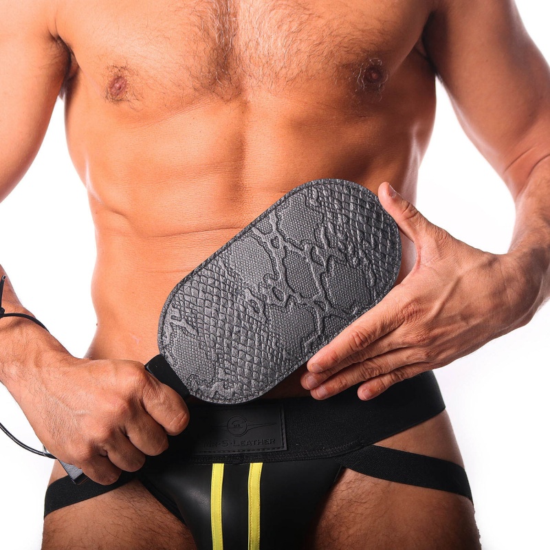 Puppy paw leather paddle amarillo 33382