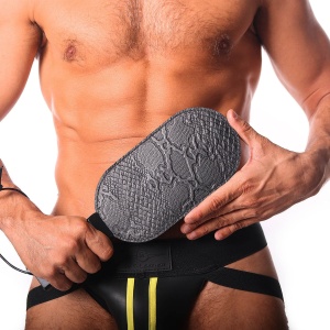 Puppy paw leather paddle amarillo 33382