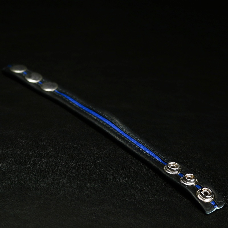 Leather Cockstrap Darkline  Black Blue 33395