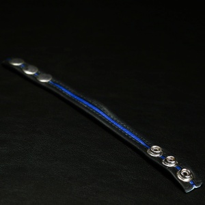 Darkline Cockstrap Cuir Noir Bleu 33395