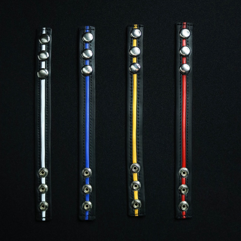 Leder Cockstrap DarkLine Black und Weiss 33411