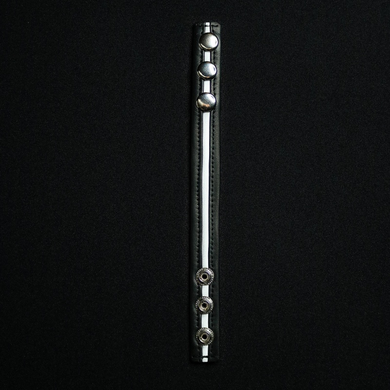 Leather Cockstrap Darkline Black White 33412