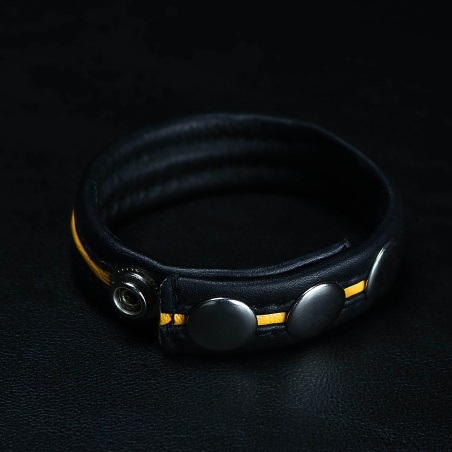 Cockstrap de Cuero Negro Negro y amarillo Darkline 33414