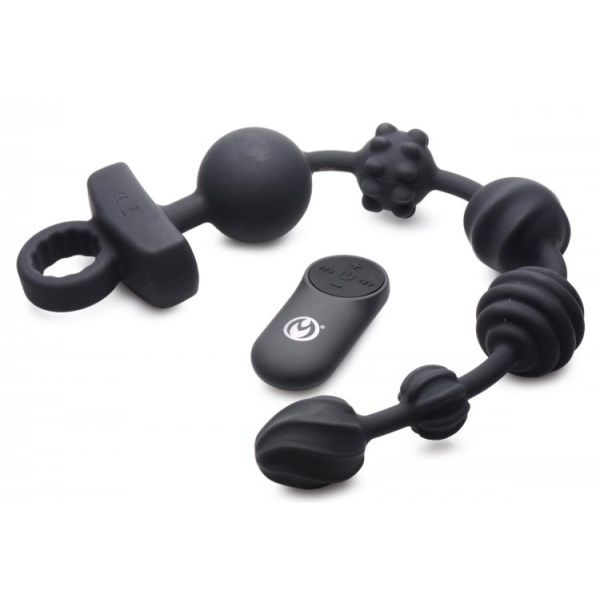 10X Dark Ratter Vibrating Silicone anal Beads XR BRANDS - 1