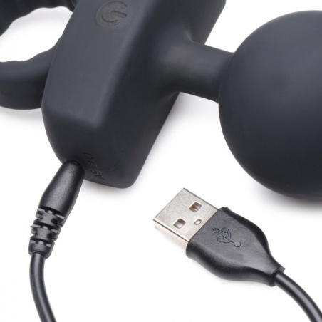 10X Dark Ratter Vibrating Silicone anal Beads 34914