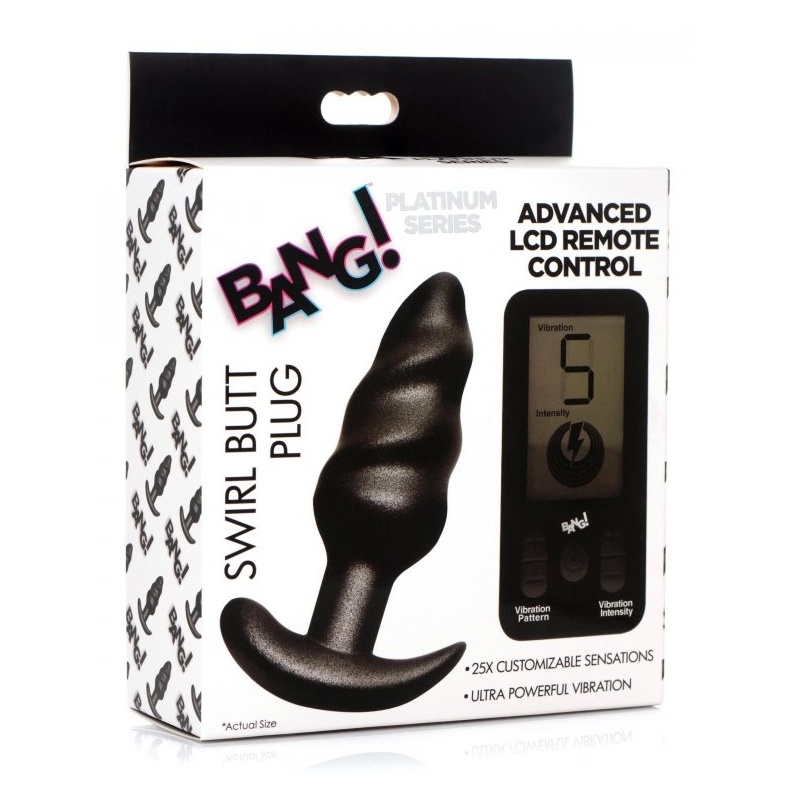 BG Platinum Series Swirl Butt Plug with remote control 34934