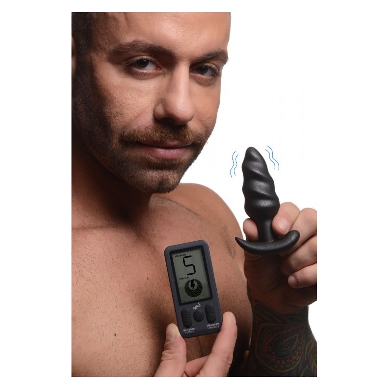 BG Platinum Series Swirl Butt Plug with remote control 34935