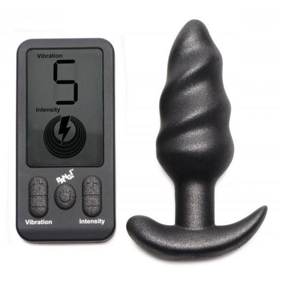 Plug vibrant Xr Brands BANG Swirl Butt Plug télécommande LCD 34936