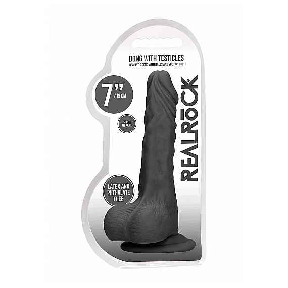 Realistic dildo Realrock Realistic Dong with balls and suction cup 18.6cm 35040