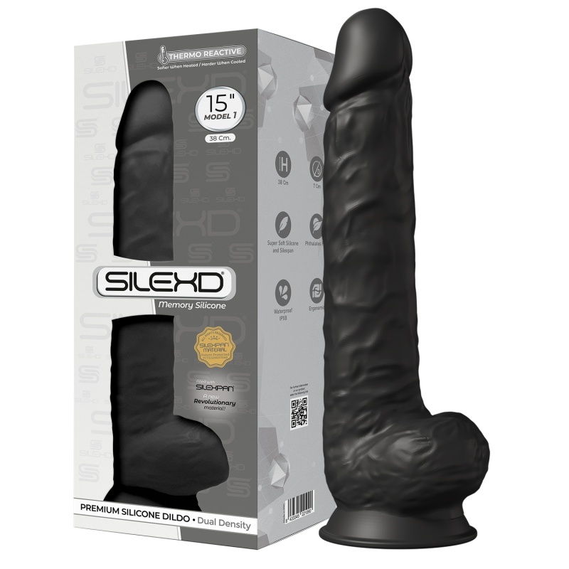 Black Double Density Dildo 38 cm 35856